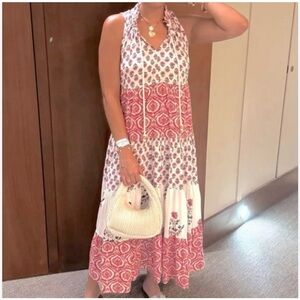 EUC Chelsea & Theodore paisley block print sleeveless maxi dress size large